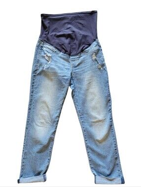 Levi's Light Blue Maternity Boyfriend Jeans with Navy Panel